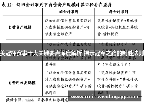 美冠杯赛事十大关键要点深度解析 揭示冠军之路的制胜法则