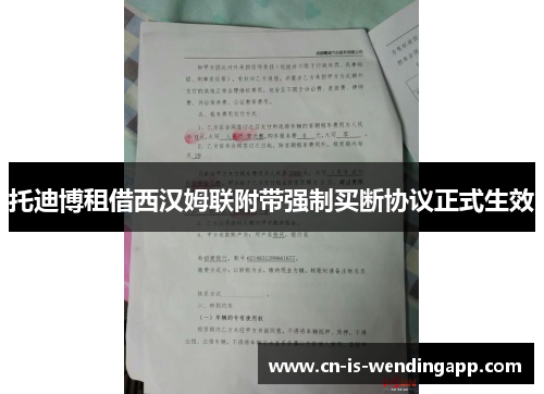 托迪博租借西汉姆联附带强制买断协议正式生效
