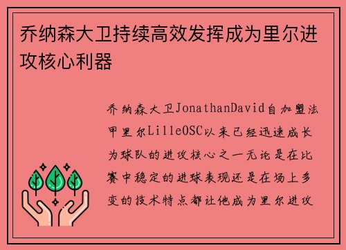乔纳森大卫持续高效发挥成为里尔进攻核心利器
